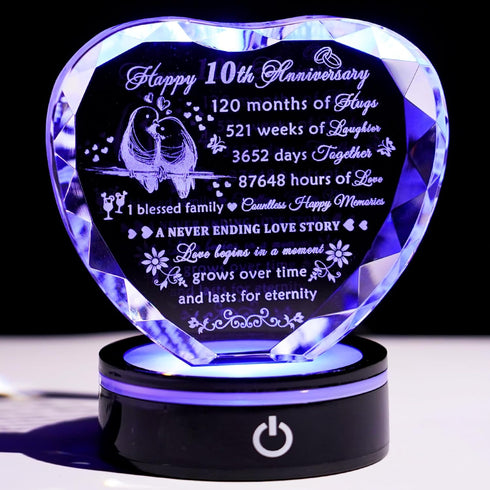 Crystal Heart Keepsake Gift for wife & husband
